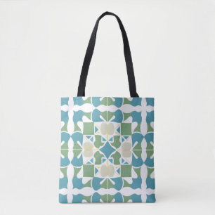 Bolso De Tela Patrón geométrico abstracto en verde y azul