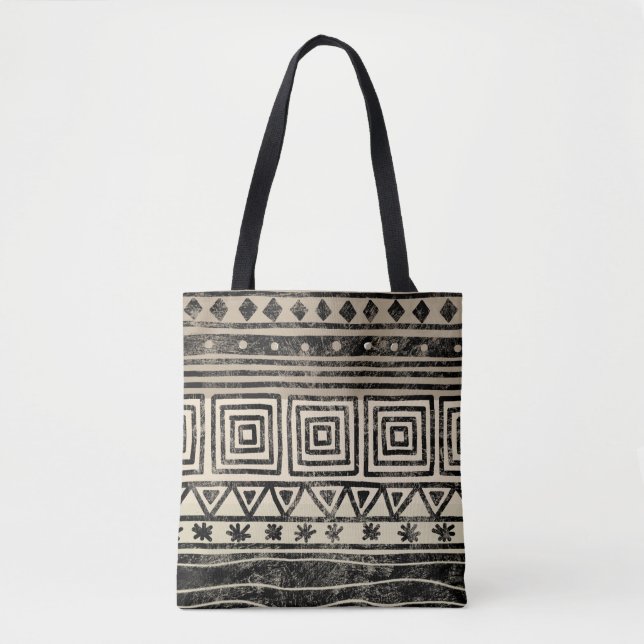 Bolso De Tela Patrón geométrico africano (Anverso)