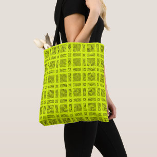 Bolso De Tela Patrón geométrico amarillo limón