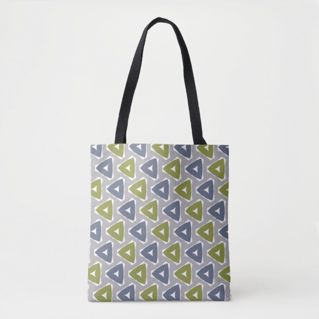 Bolso De Tela Patrón geométrico boho silenciado (Anverso)
