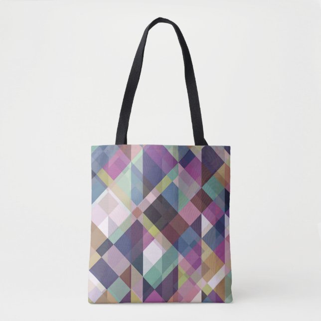Bolso De Tela Patrón geométrico colorido (Anverso)
