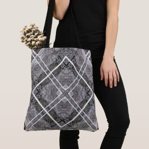 Bolso De Tela Patrón geométrico con árboles nevados de invierno