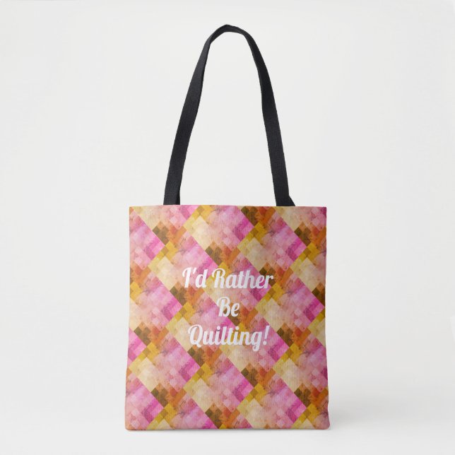 Bolso De Tela Patrón geométrico de acuarela rosa personalizado (Anverso)