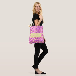 Bolso De Tela Patrón geométrico de bloque de píxeles rosa pastel