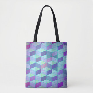 Bolso De Tela Patrón geométrico de cubos a triángulos