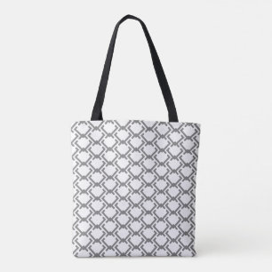 Bolso De Tela Patrón geométrico de diferentes cromones grises de