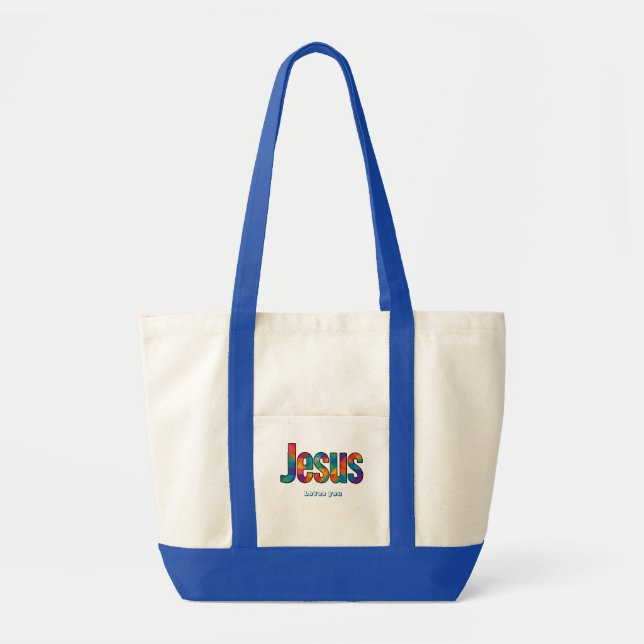 Bolso De Tela patrón geométrico de Jesús (Frente)