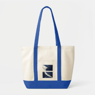 Bolso De Tela Patrón geométrico de mármol azul marino y dorado d
