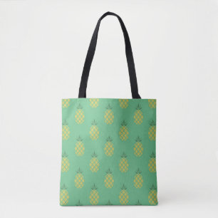Bolso De Tela Patrón geométrico de piña en verde