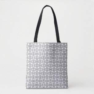 Bolso De Tela Patrón geométrico de triángulo en blanco y negro m