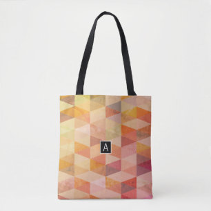Bolso De Tela Patrón geométrico de triángulo suave Monogramado