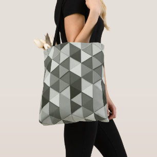 Bolso De Tela Patrón geométrico de triángulos de escala de grise