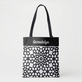 Bolso De Tela Patrón geométrico en blanco y negro diario