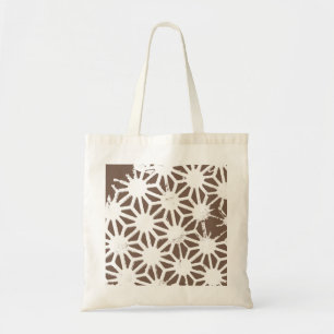 Bolso De Tela Patrón geométrico marrón y blanco