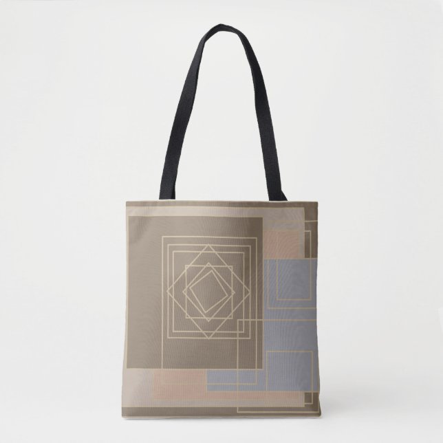 Bolso De Tela patrón geométrico modernista abstracto (Anverso)