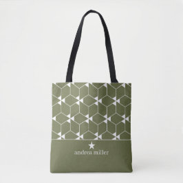 Bolso De Tela Patrón geométrico moderno con estrella Monograma