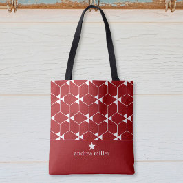 Bolso De Tela Patrón geométrico moderno con estrella Monograma