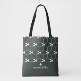 Bolso De Tela Patrón geométrico moderno con estrella Monograma