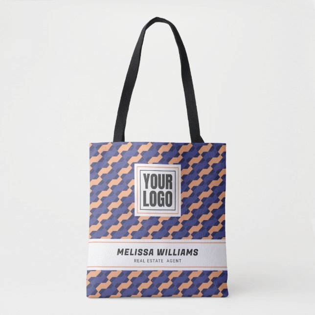 Bolso De Tela Patrón geométrico moderno entrelazado (Anverso)