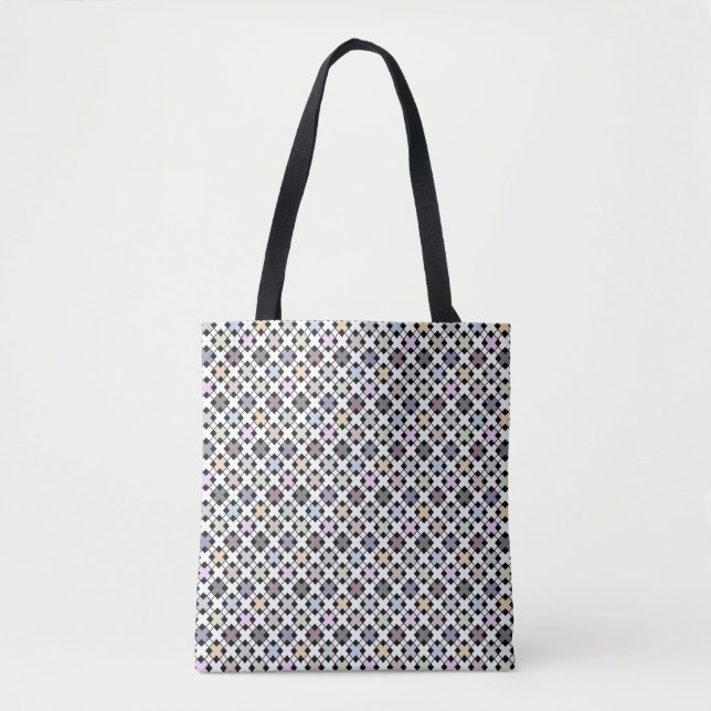 Bolso De Tela Patrón geométrico multicolor (Anverso)