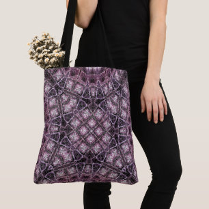 Bolso De Tela Patrón geométrico púrpura con simetría intrincada