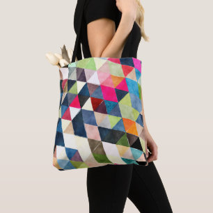 Bolso De Tela Patrón geométrico/triángulos de pixDezines Boho