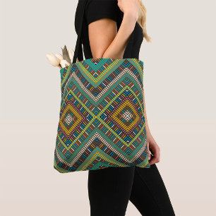 Bolso De Tela Patrón geométrico tribal Boho Étnico Azteca