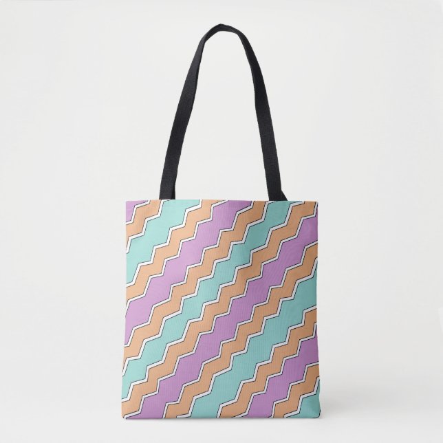 Bolso De Tela Patrón geométrico ZigZag (Anverso)