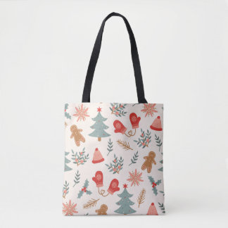 Bolso De Tela Patrón Gingerbread Navidades Retro.