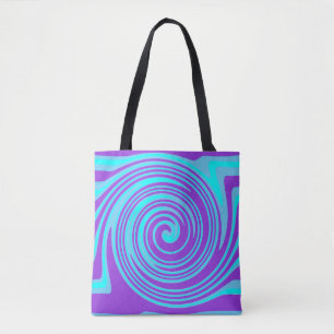 Bolso De Tela Patrón giratorio azul y púrpura