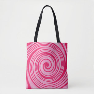 Bolso De Tela Patrón giratorio rojo y rosa