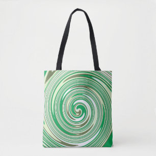 Bolso De Tela Patrón giratorio verde