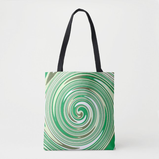 Bolso De Tela Patrón giratorio verde (Anverso)