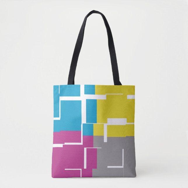 Bolso De Tela Patrón gris amarillo morado de Guay (Anverso)