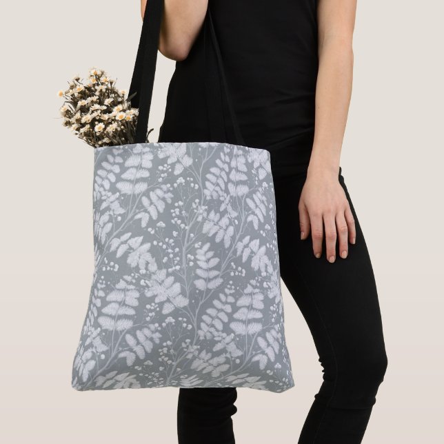 Bolso De Tela Patrón gris francés (Detalle)