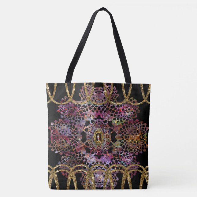 Bolso De Tela Patrón Guay Girly Baroque Suprine (Anverso)