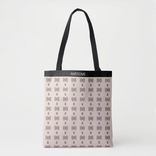 Bolso De Tela Patrón helicoidal abstracto moderno sobre beige (Anverso)