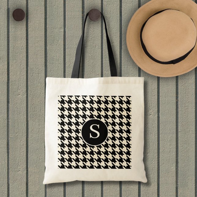 Bolso De Tela Patrón Houndstaso Blanco y negro (Subido por el creador)