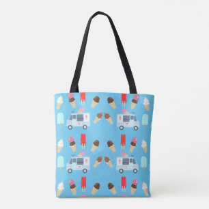 Bolso De Tela Patrón Ilustrado Adorable Ice Cream Truck