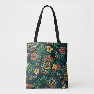Bolso De Tela Patrón incoloro tropical hawaiano sin costuras con