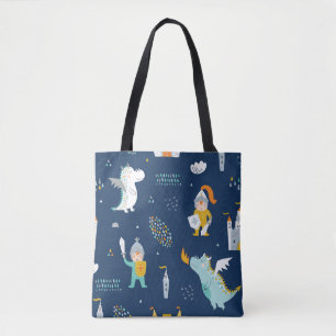 Bolso De Tela Patrón infantil del Castillo del Dragón Knight