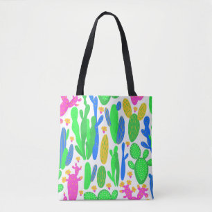 Bolso De Tela patrón ininterrumpido con cactus sobre fondo blanc