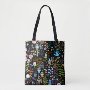 Bolso De Tela patrón ininterrumpido con flores multicolores bril