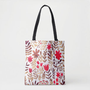 Bolso De Tela Patrón ininterrumpido de acuarela floral. Bote dib