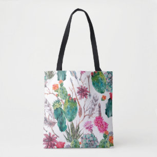 Bolso De Tela Patrón ininterrumpido de acuarela natural exótica