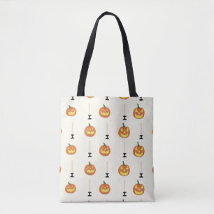 Bolso De Tela Patrón ininterrumpido de Halloween con calabazas y