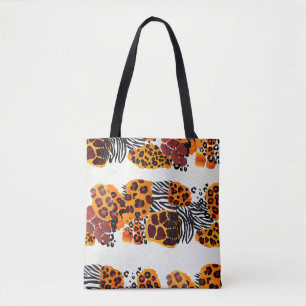Bolso De Tela Patrón ininterrumpido de mezcla de animales salvaj