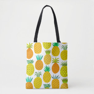 Bolso De Tela patrón ininterrumpido de piña vintage aislado en w