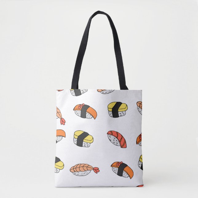 Bolso De Tela patrón ininterrumpido de sushi (Anverso)