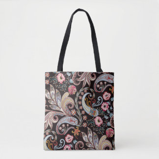 Bolso De Tela Patrón inmaculado con colorido paisley floral
